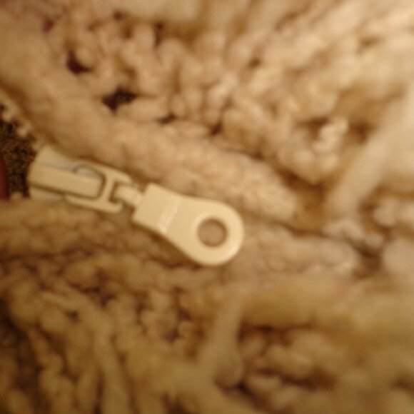 Amano Artesanias Chunky Knit Hooded Cardigan Zip Closure Pockets Beige/Cream M-L - Picture 11 of 11